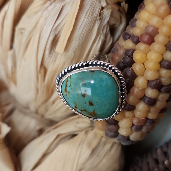 Stunning NWOT Native American Navajo Turquoise & Sterling Ring 💍 💙💚 - Picture 2 of 13